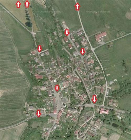 mapka umístění košů