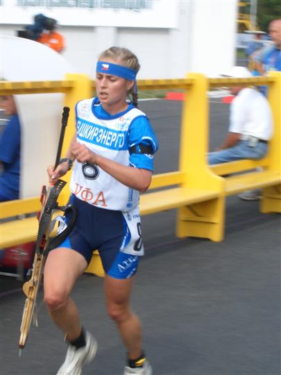 Pavla Matyášová po&nbsp;střelbě ve&nbsp;stíhacím závodě (5km)